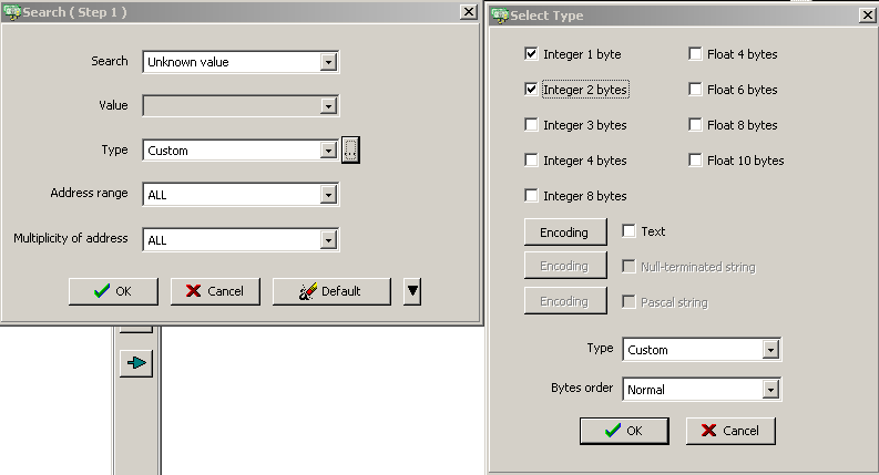 ArtMoney search dialog