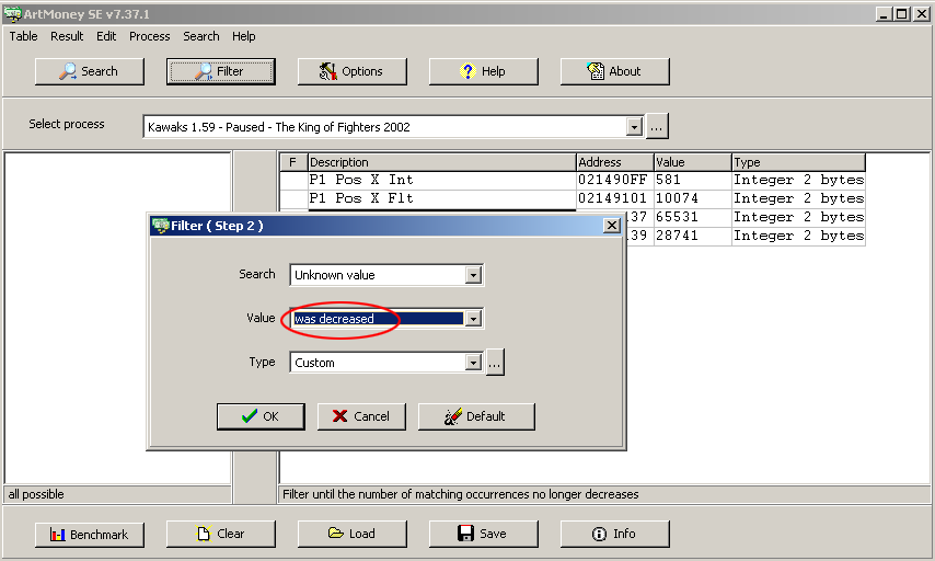 Filtering with was decreased