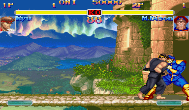 Ryu's Hadouken in the corner